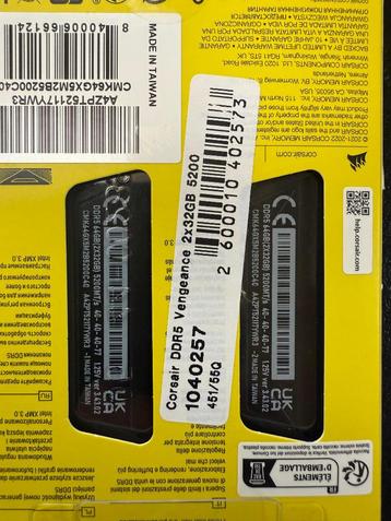 Corsair DDR5 64GB 5200mhz beschikbaar voor biedingen