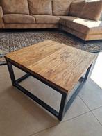 Industriële salontafel Bijzettafel houten salontafel, Ophalen, 50 tot 100 cm, Vierkant, 50 tot 100 cm