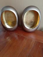 2 goud kleur  Eggs wind lichten 29 cm hoog, Huis en Inrichting, Ophalen of Verzenden, 25 tot 50 cm