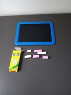Mini krijtbord + krijtjes (blauw frame), Diversen, Schoolborden, Ophalen of Verzenden, Gebruikt, Krijtbord