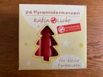 24 "Piramide Kaarsjes" Kleur: Rood Nieuw in Doos, Overige materialen, Nieuw, Ophalen of Verzenden, Minder dan 25 cm
