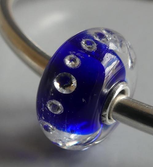 Trollbeads DIAMOND-LIKE BLAUW, Sieraden, Tassen en Uiterlijk, Bedels, Gebruikt, Trollbeads, 1 bedel, Verzenden