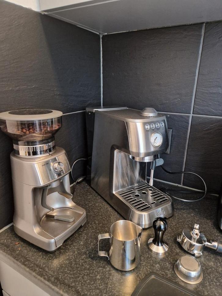 Espresso apparaat met koffiemolen barista set, Witgoed en Apparatuur, Koffiezetapparaten, Zo goed als nieuw, Espresso apparaat