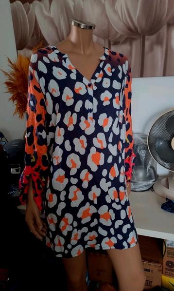 Leuke vrolijke gekleurde blouse van MIAMODA maat 46 beschikbaar voor biedingen