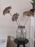 Groot windlicht vaas glas bubbelglas metal chips, Huis en Inrichting, Woonaccessoires | Overige, Ophalen, Zo goed als nieuw