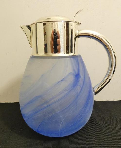 Vintage - blauwe waterkan [957], Antiek en Kunst, Antiek | Glas en Kristal, Ophalen