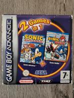 2 Sonic games in 1 Sonic Advance + Sonic Battle, Spelcomputers en Games, Games | Nintendo Game Boy, Ophalen of Verzenden, Gebruikt