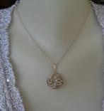 zilveren ketting met mooie fantasie hanger [012], Met hanger, Ophalen of Verzenden, Zo goed als nieuw, Zilver