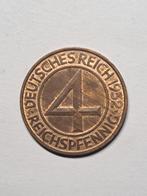 Duitsland 4 pfennig 1932D originele muntkleur, Verzenden, Duitsland, Losse munt
