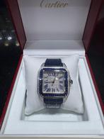 Cartier santos XL 15ct diamonds vvs/F +saphire blue 7ct, Sieraden, Tassen en Uiterlijk, Overige merken, Staal, Staal, Polshorloge