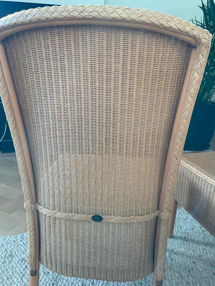 4 Lloyd Loom Stoelen in Goede Staat, Huis en Inrichting, Stoelen, Gebruikt, Vier, Riet of Rotan, Bruin, Ophalen