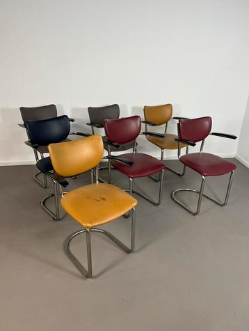 7 buisframe stoelen de wit/gispen jaren 60 beschikbaar voor biedingen