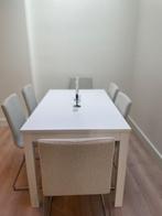 LANEBERG Extendable table, white, 130/190x80 cm, Ophalen, Eikenhout, 50 tot 100 cm, Zo goed als nieuw