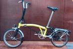 Brompton T3 Spectro - Gele vouwfiets met verlichting, Gebruikt, Brompton, Heren, 14 tot 16 inch