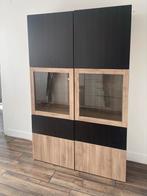 Mooie kast met lades en (vitrine) deuren! 120B41D193H, Gebruikt, Ophalen of Verzenden, Minder dan 150 cm, Met lade(s)