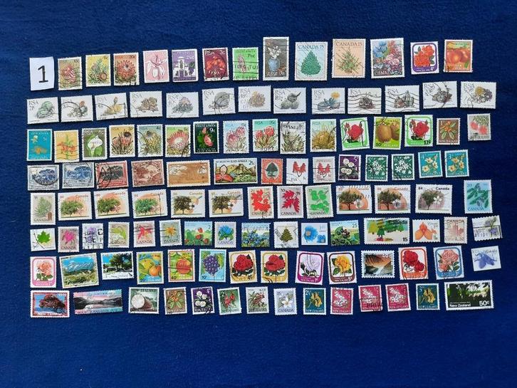 11 kaveltjes van meer dan 100 Flora postzegels per stuk, Postzegels en Munten, Postzegels | Thematische zegels, Gestempeld, Overige thema's