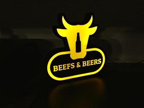 Beefs & Beers, Verzamelen, Merken en Reclamevoorwerpen, Nieuw, Lichtbak of (neon) lamp, Ophalen of Verzenden