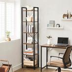 Boekenrek - Boekenkast-Zwart-Bruin-38x27x165 cm, Nieuw, Metaal, 150 tot 200 cm, 25 tot 50 cm
