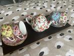 Theepot met 4 kopjes en schotel Deke & zn, Huis en Inrichting, Keuken | Servies, Ophalen, Zo goed als nieuw, Overige stijlen, Kop(pen) en/of Schotel(s)