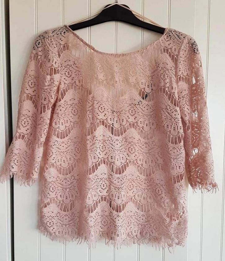 Zara beige kanten top , mt.S, Kleding | Dames, Tops, Zo goed als nieuw, Maat 36 (S), Beige, Korte mouw, Verzenden