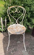 Brocante oud Frans bistro stoeltje ijzer / tuin stoel, Verzenden