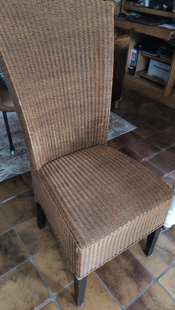 Eetkamerstoelen type loom, Huis en Inrichting, Stoelen, Gebruikt, Vijf, Zes of meer stoelen, Riet of Rotan, Bruin, Ophalen