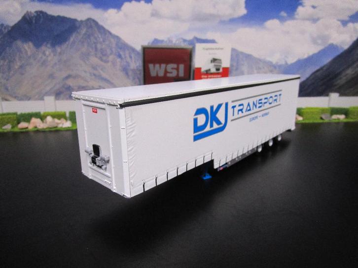 Wsi 01-4747 DKJ , Semi Dieplader Schuifzeilen Oplegger 3as, Hobby en Vrije tijd, Modelauto's | 1:50, Nieuw, Bus of Vrachtwagen