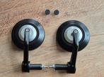Nieuw: set ronde zwart / zilveren 95mm Retro Bar End Mirrors, Motoren, Ophalen of Verzenden, Nieuw