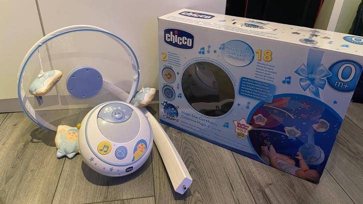 Chicco Magic Star Cot Mobile, Kinderen en Baby's, Speelgoed | Babyspeelgoed, Zo goed als nieuw, Mobiel, Met licht, Met geluid