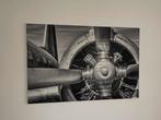 Mooi schilderij van vliegtuig in zwart-wit, Antiek en Kunst, Ophalen