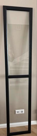 2x IKEA Oxberg Vitrinedeuren Zwart Eiken, Ophalen, Zo goed als nieuw, 25 tot 50 cm, Glas