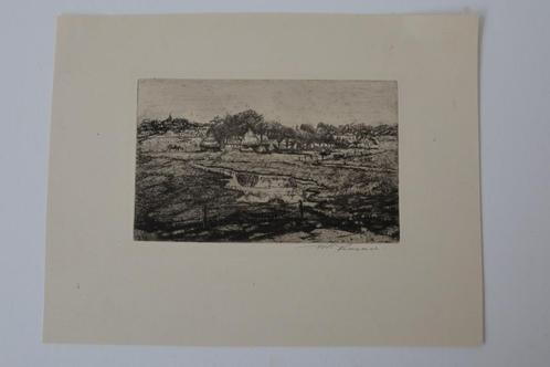 Toon Pluijmers 1910-1967 Ets Landschap Mooie kwaliteit GR2, Antiek en Kunst, Kunst | Etsen en Gravures, Verzenden