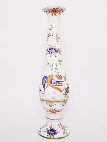 Grote vintage vaas keramiek Portugal vogel gekleurd wit beschikbaar voor biedingen