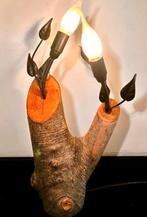 Boomstronk lamp van fruitboomhout, Huis en Inrichting, Nieuw, Ophalen of Verzenden, Landelijk, Minder dan 50 cm