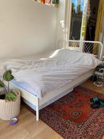 Bed 140x200, Wit, Tweepersoons, 200 cm, Metaal