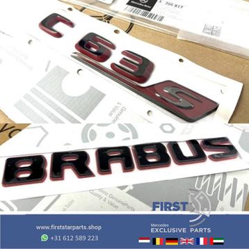 W206 C63 C63s BRABUS ROCKET LETTERS ZWART / ROOD LOGO ACHTER beschikbaar voor biedingen