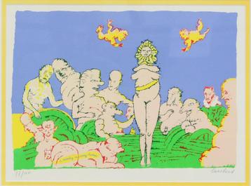Lucebert L J Swaanswijk (1924)Zeefdruk "A Monkey in" Ges Gen beschikbaar voor biedingen