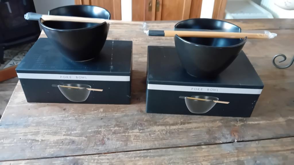 Poke bowl 2 stuks, Keramiek, Nieuw, Ophalen of Verzenden, Kom(men)