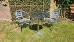 Tuin set / Bistro set / terras set, Bijzettafel, Aluminium, Zo goed als nieuw, Tuinset