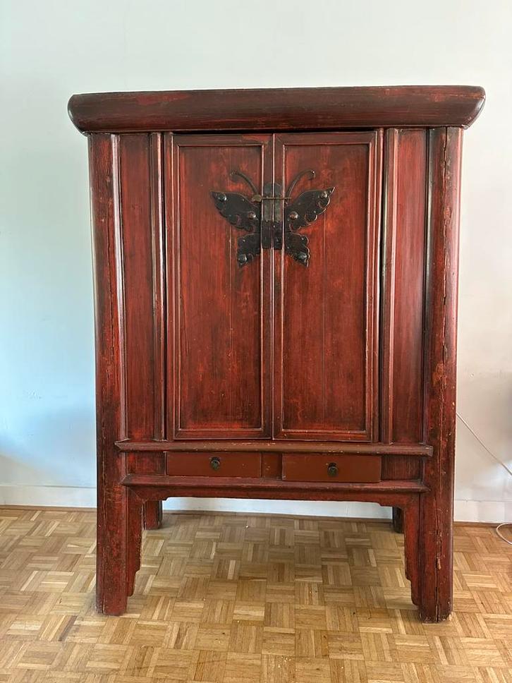 Chinese Bruidskast (rood), Huis en Inrichting, Kasten | Buffetkasten, Gebruikt, 150 tot 200 cm, 100 tot 150 cm, 50 tot 75 cm, Met lade(s)