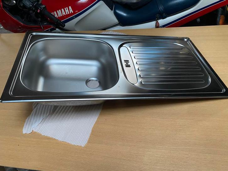 Nieuwe RVS Spoelbak 86x44cm + Aansluitset, Huis en Inrichting, Keuken | Keukenelementen, Nieuw, Minder dan 100 cm, 50 tot 100 cm