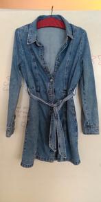 Denim jas, spijkerjack, lang model, l mouw, Stradivarius, XL, Blauw, Maat 42/44 (L), Ophalen of Verzenden, Zo goed als nieuw