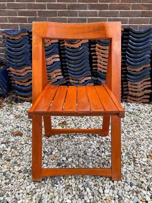 Vintage klapstoel jaren 70/80 Aldo Jacober stijl, Huis en Inrichting, Stoelen, Gebruikt, Twee, Hout, Overige kleuren, Ophalen