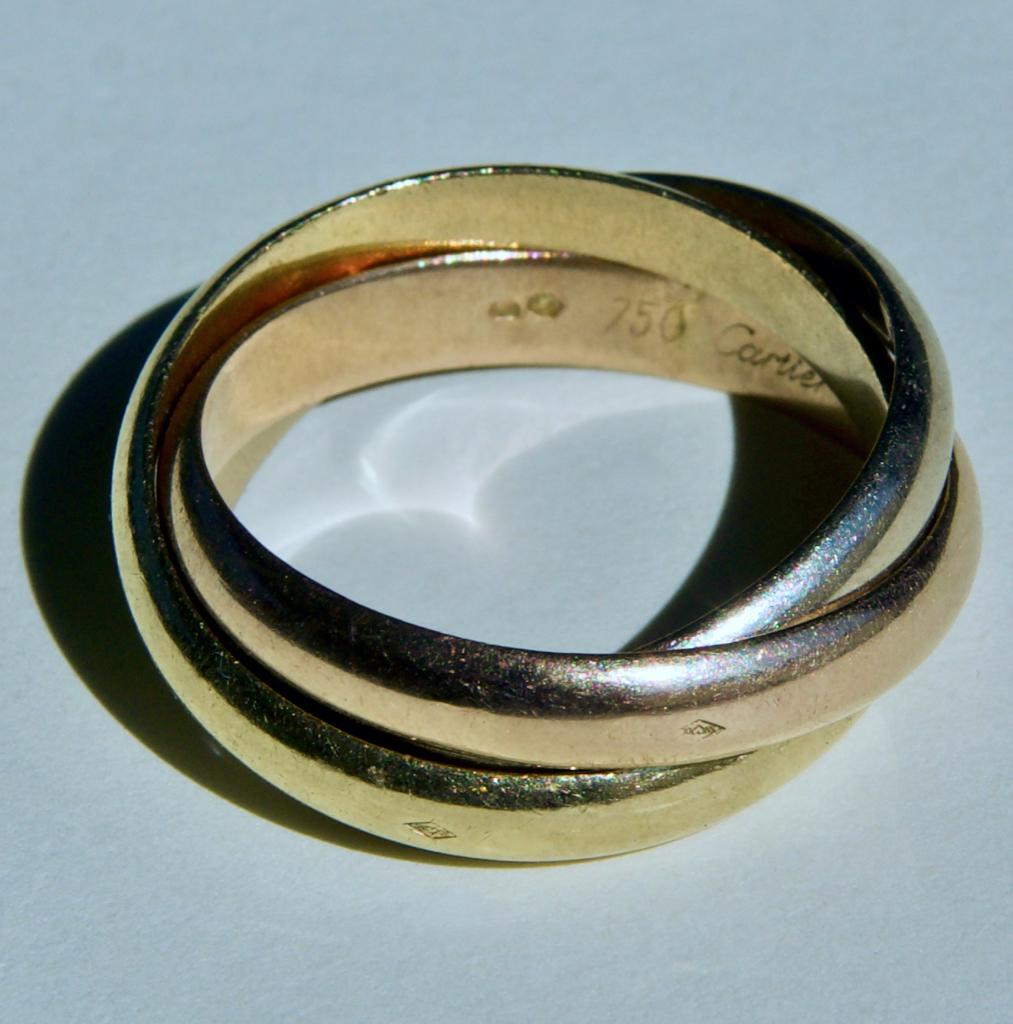 Echte Cartier Trinity Classic ring, 9,3 gram puur goud., 18 tot 19, Gebruikt, Ophalen of Verzenden, Dame