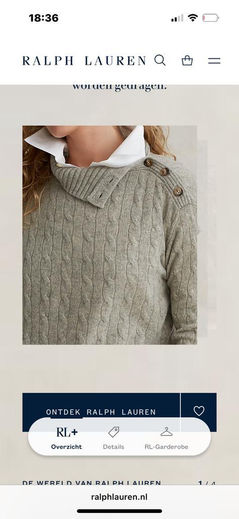 Polo Ralph Lauren kabeltrui – maat M, Kleding | Dames, Positiekleding, Gedragen, Trui of Vest, Maat 38/40 (M), Grijs, Ophalen of Verzenden