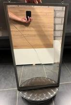 Spiegel met stalen omlijsting mooie sierspiegel brokante spi, Minder dan 50 cm, Gebruikt, Ophalen of Verzenden, Minder dan 100 cm