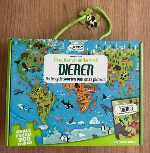 Dieren Wereld Puzzel - 200 Stukjes, Hobby en Vrije tijd, Denksport en Puzzels, Zo goed als nieuw, Legpuzzel, Minder dan 500 stukjes
