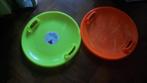 Snowdisc glijschotel slee 60 cm. oranje of geel, Ophalen of Verzenden, Gebruikt, Kunststof