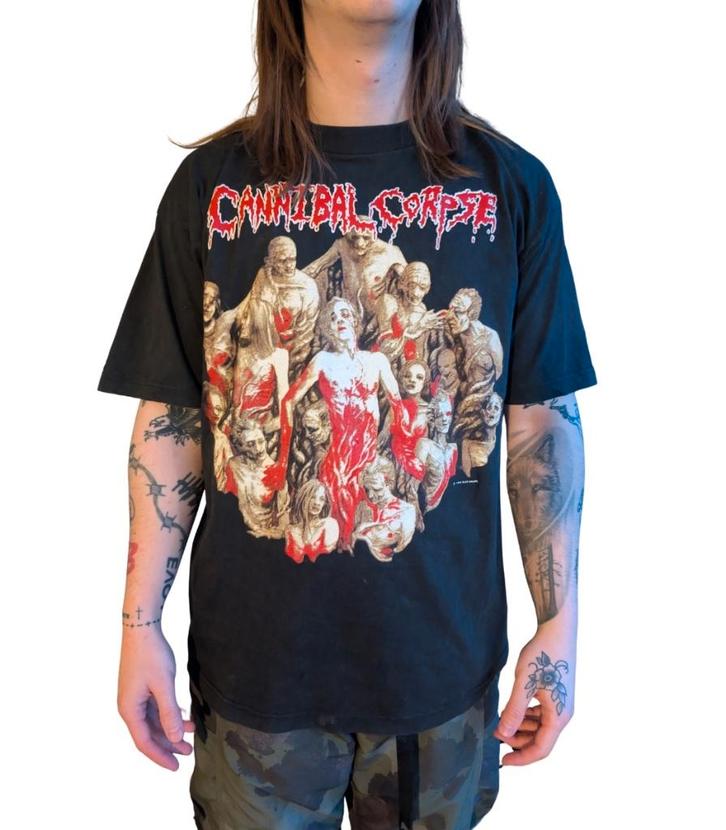 Vintage Cannibal Corpse “The Bleeding” Band T-Shirt, Kleding | Heren, T-shirts, Zo goed als nieuw, Maat 56/58 (XL), Zwart, Ophalen of Verzenden