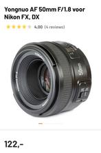 Yongnuo AF 50mm F/1.8 voor Nikon FX, DX, Zo goed als nieuw, Ophalen